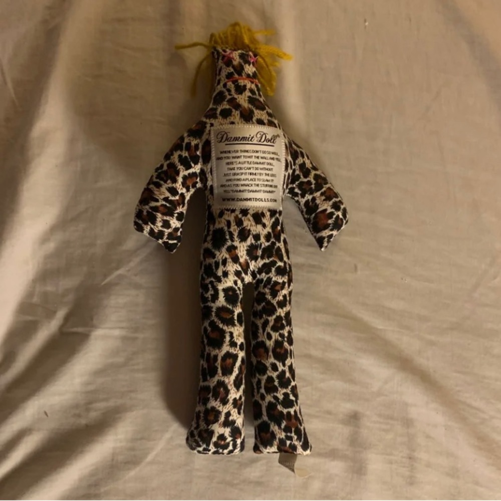 Leopard print dammit doll